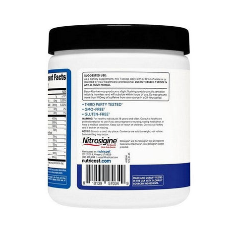 Nutricost, Performance Pre-Workout Complex Blue Raspberry, 200 Mg, 13.8 Oz Nutricost