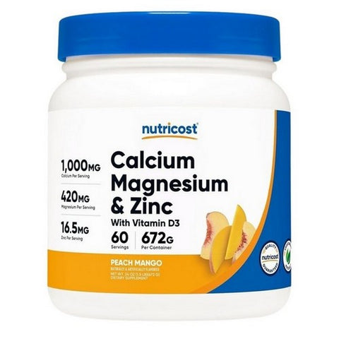Nutricost, Calcium Magnesium Zinc D3 Powder Peach Mango, 60 Servings Nutricost