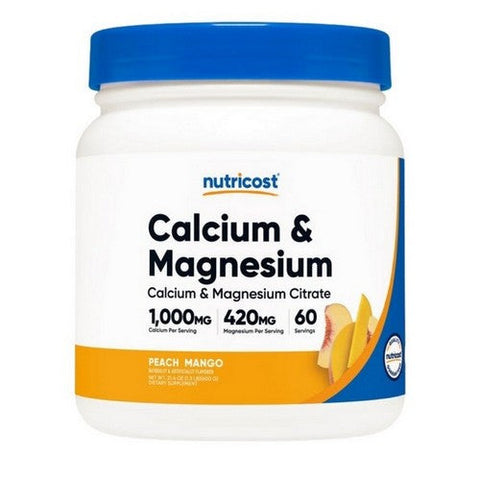Nutricost, Calcium Citrate Magnesium Citrate Powder Peach Mango, 1000 Mg/420 Mg, 60 Servings Nutricost