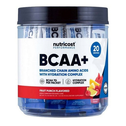 Nutricost, BCAA + Hydration Stickpacks Fruit Punch, 20 Sticks Nutricost