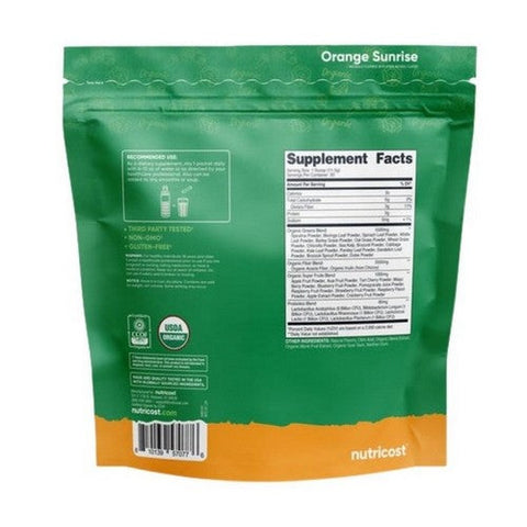 Nutricost, Super Greens Stickpacks Orange Sunrise Organic, 20 Sticks Nutricost