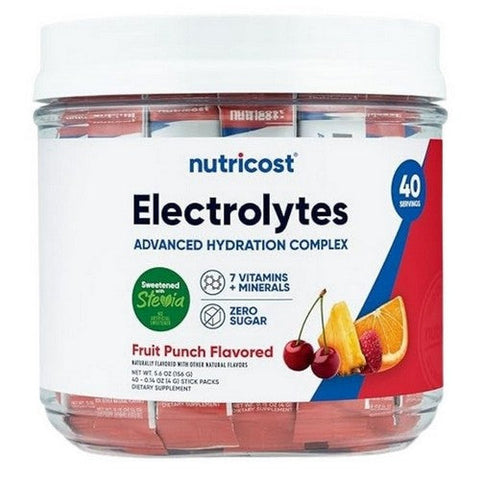 Nutricost, Electrolytes Hydration Complex Stickpacks Fruit Punch, 40 Sticks Nutricost