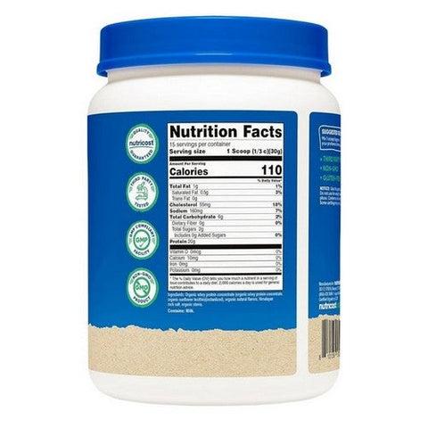 Nutricost, Organic Whey Protein Powder French Vanilla, 1 Lb Nutricost