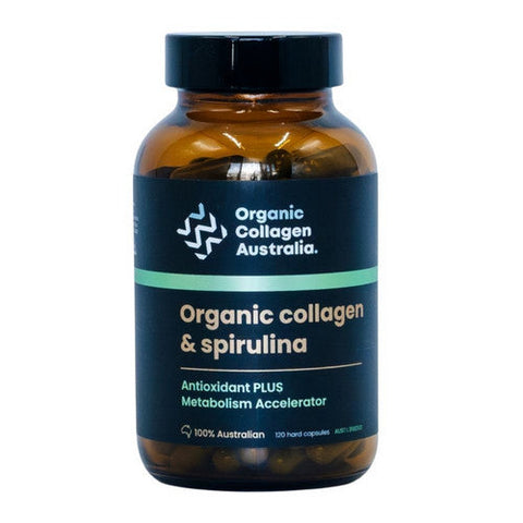 Organic Collagen Australia, Pure Collagen With Spirulina, 120 Capsules Organic Collagen Australia
