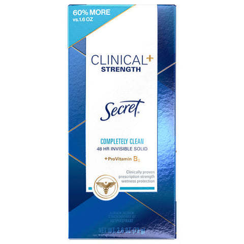 Secret, Secret Clinical Invisible Solid Completely Clean Deodorant, 2.6 Oz (Case Of 3) Secret