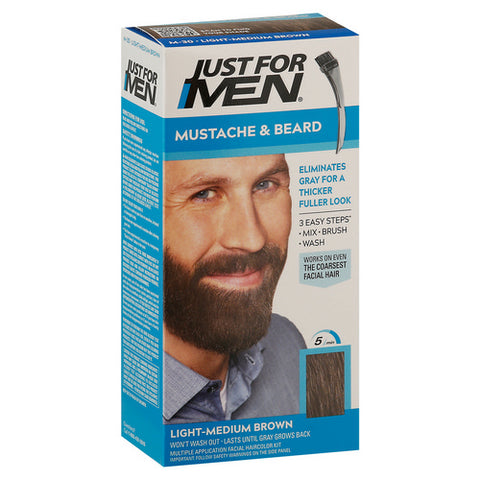 Light Medium Brown Mustache And Beard Color 1 Count (Case Of 3) by Just For Men