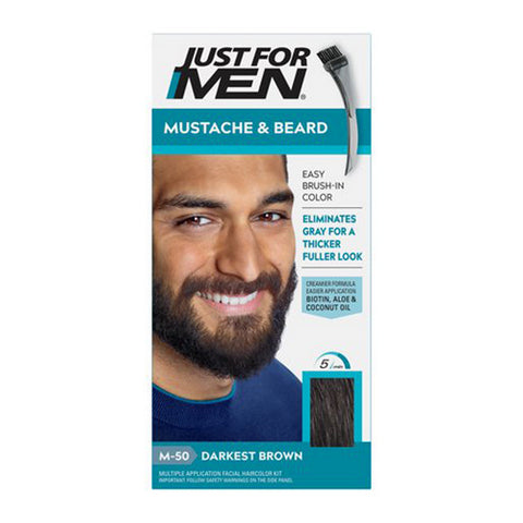 Brush In Color Kit Mustache And Beard M50 Darkest Brown 1 Count (Case Of 3) by Just For Men