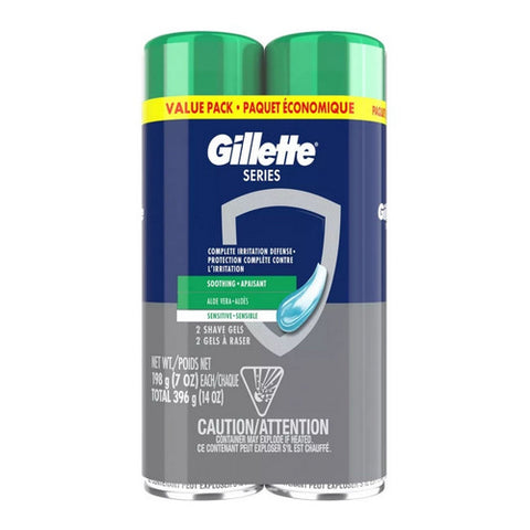 Series 3X Action Shave Gel Sensitive Twin Pack 14 Oz (Case Of 3) by Gillette