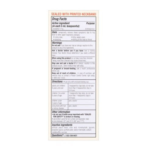 Foster And Thrive, Children's Allergy Loratadine USP, 4 Oz Foster And Thrive