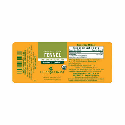 Herb Pharm, Fennel Extract, 4 Oz Herb Pharm
