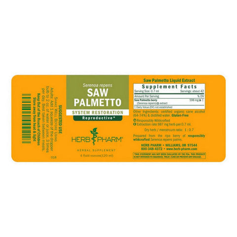 Herb Pharm, Saw Palmetto, 4 oz Herb Pharm