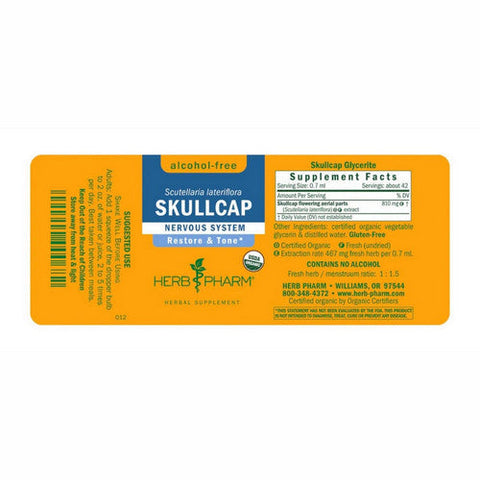 Herb Pharm, Skullcap Glycerite, 4 Oz Herb Pharm