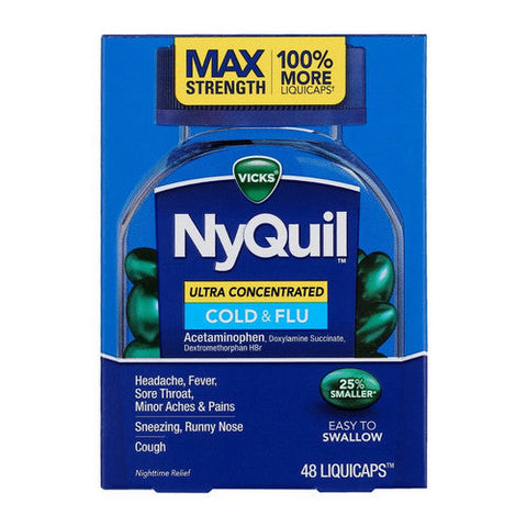 Vicks, Nyquil Cold & Flu Ultra Concentrated Liquicaps, 48 Count Vicks