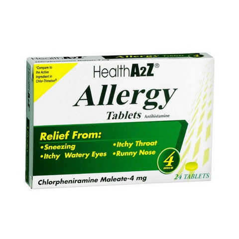 Health A2Z, Allergy Tablets, 4 Mg, 24 Count Health A2Z