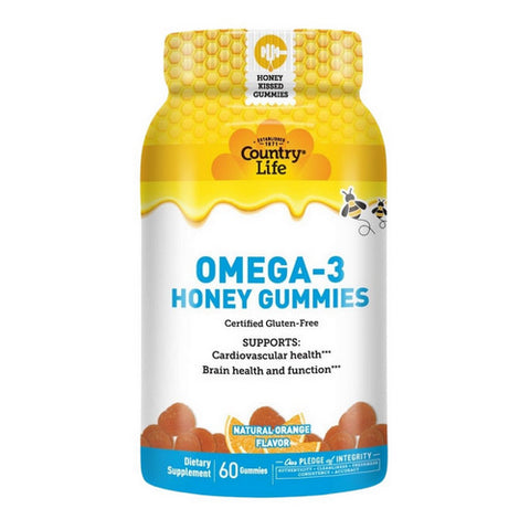 Country Life, Omega 3 Honey Gummies, 60 Gummies Country Life