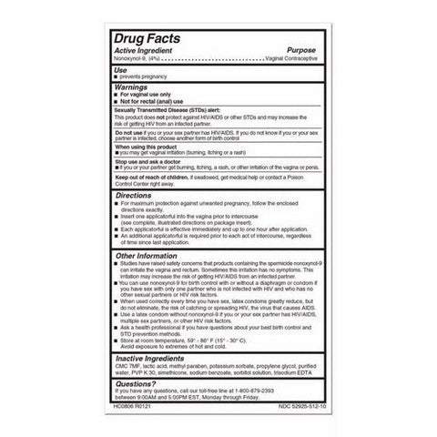 Vcf, Vaginal Contraceptive Gel Pre-Filled Applicators, 10 Count Vcf
