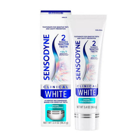 Sensodyne, White Enamel Strengthening Toothpaste For Sensitive Teeth And Cavity Prevention, 3.4 Oz Sensodyne