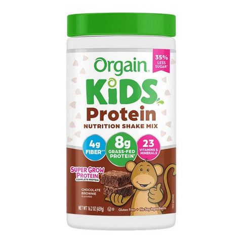 Orgain, Kids Protein Powder Shake Mix Chocolate Brownie, 16.2 Oz Orgain