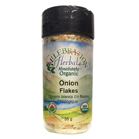Celebration Herbals, Onion Flakes White Organic, 55 Grams Celebration Herbals