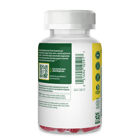 MegaFood, High Absorption Magnesium Citrate, 60 Gummies MegaFood