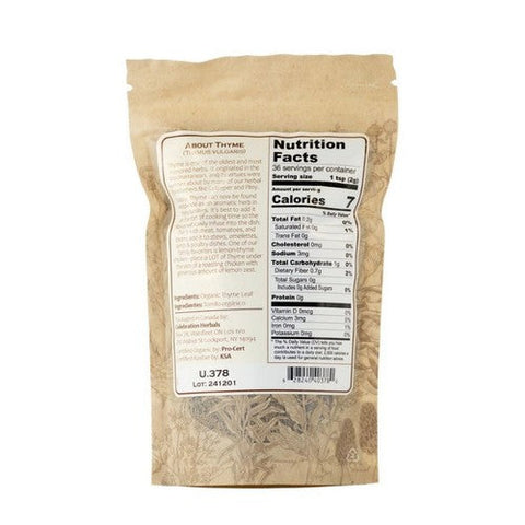 Celebration Herbals, Organic Thyme Leaf Whole, 16 Oz Celebration Herbals