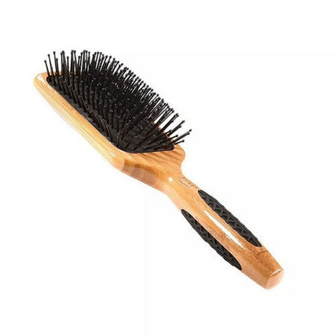 Bass Brushes, Large Paddle Hairbrush with Nylon Pins Dark Bamboo Jet Black, 1 Count Bass Brushes