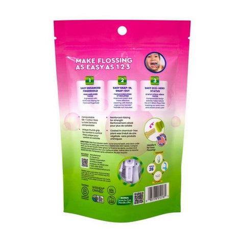 Radius, EcoFlex Kids Floss Picks Compostable Bubblegum, 50 Count Radius