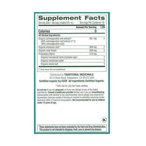 Traditional Medicinals, Organic Stress Ease Calm With Adaptogens, 16 Bags