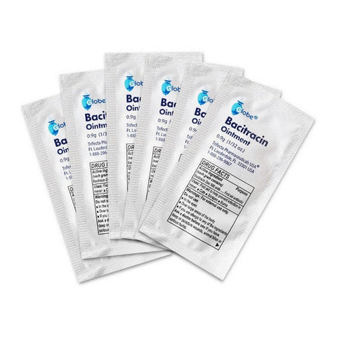 Globe, Bacitracin Antibiotic Zinc Ointment, 144 Packets Globe