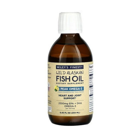 Wiley's Finest, Wild Alaskan Fish Oil Peak Omega-3 Liquid Natural Lemon, 8.45 Oz Wiley's Finest