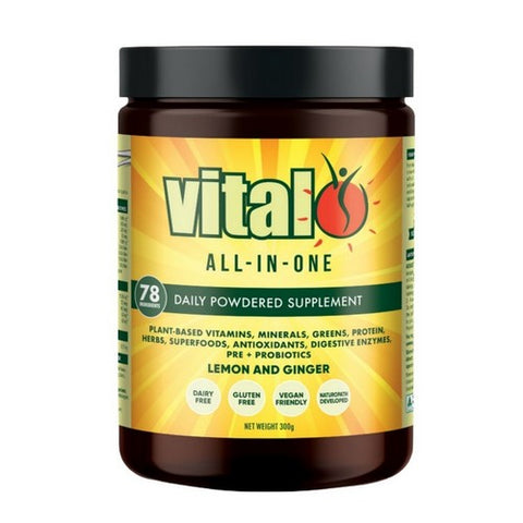 Vital, All In One Daily Health Supplement Lemon And Ginger, 300 Grams Vital