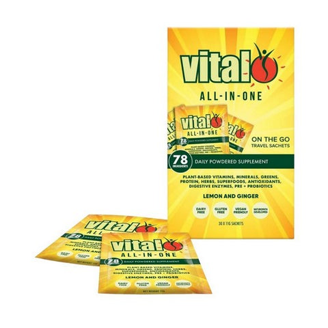 Vital, All In One Daily Health Travel Box Lemon And Ginger, 30 Pack Vital