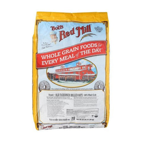 Bobs Red Mill, Organic Oats Rolled Regular, 25 Lbs Bobs Red Mill