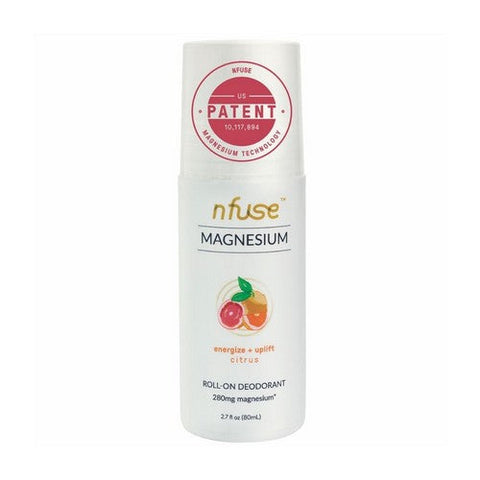 Nfuse, Magnesium Roll-On Deodorant Energize Plus Uplift Citrus, 280 Mg, 2.7 Oz Nfuse