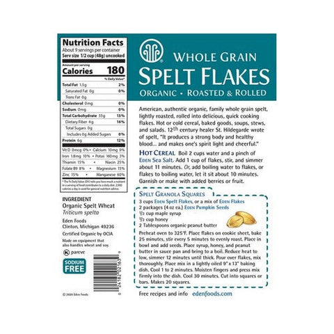 Eden Foods, Organic Whole Grain Spelt Flakes, 16 Oz Eden Foods
