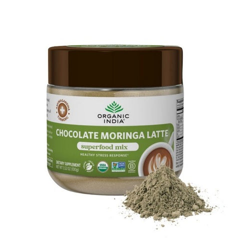 Organic India, Chocolate Moringa Latte Powder, 3.52 Oz