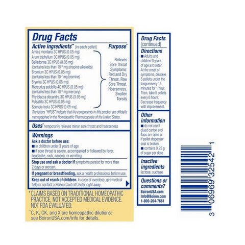 Boiron, ThroatCalm On the Go Sore Throat Relief, 160 Count Boiron