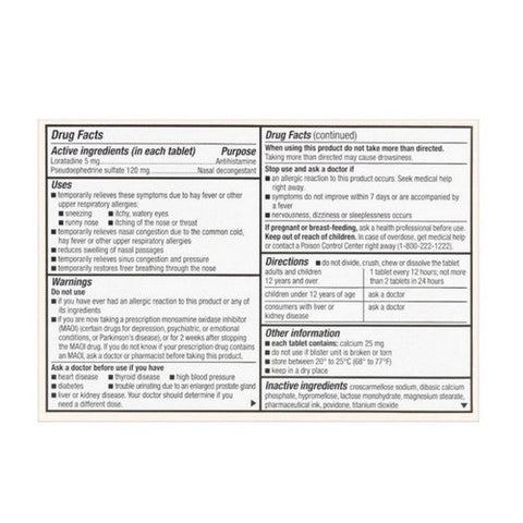 Foster And Thrive, Allergy D-12 Hour Pseudoephedrine Sulfate, 30 Count