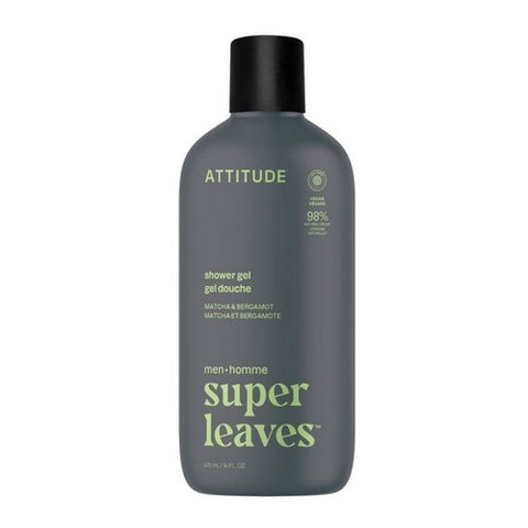 Super Leaves Men Shower Gel Matcha And Bergamot 14 Oz by Attitude