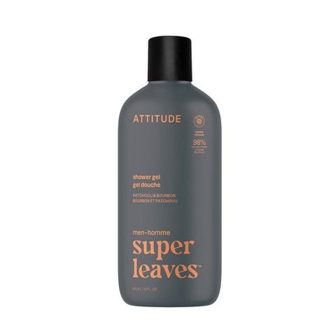 Super Leaves Men Shower Gel Patchouli And Bourbon 14 Oz by Attitude