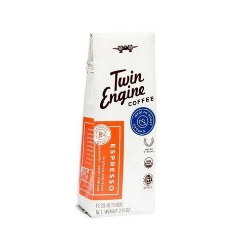 Espresso Medium Ground Coffee Traveler 2.11 Oz by Twin Engine Coffee