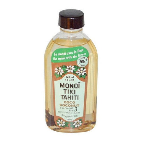 Monoi Tiare, Tahiti Coconut Suntan Oil SPF 3, Naturel w/SPF3 4 Oz (SPF3) Monoi Tiare