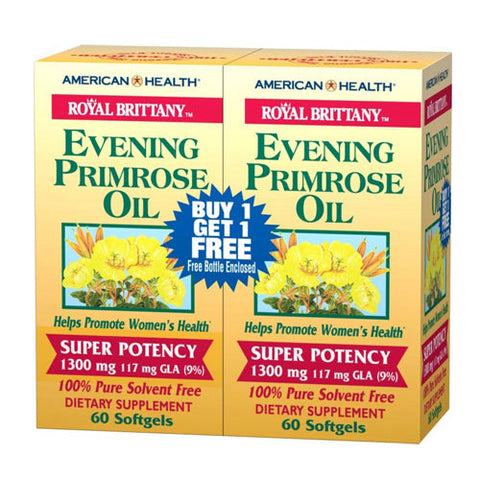 American Health, Evening Primrose Oil Super Potency, 1300 MG, 60+60 softgels American Health