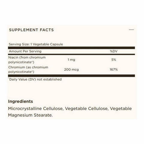 Solgar, Chromium Polynicotinate, 200 Mcg, 100 Veg Caps Solgar