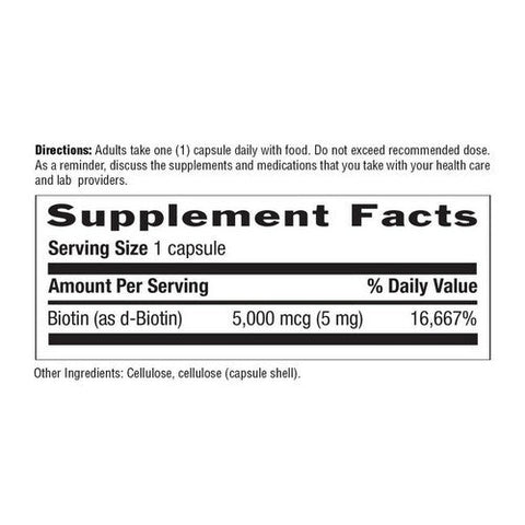 Country Life, Biotin High Potency Vegetarian, 5 MG, 120 Caps Country Life
