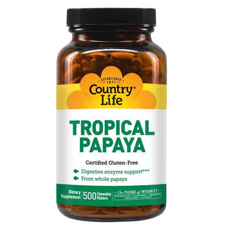 Country Life, Tropical Papaya, 22 MG, 500 Wafers Country Life