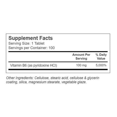 Country Life, Vitamin B-6, 100 MG, 100 Tabs Country Life