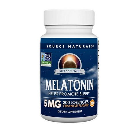 Source Naturals, Melatonin Orange, 5 mg, Sublingual Orange 200 Tabs Source Naturals