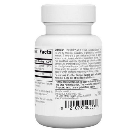 Source Naturals, Melatonin Peppermint, 5 Mg, Sublingual Peppermint 100 Tabs Source Naturals