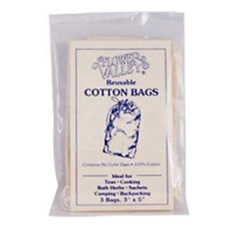 Flower Valley, Reusable Cotton Teabags, 3 Pk Flower Valley